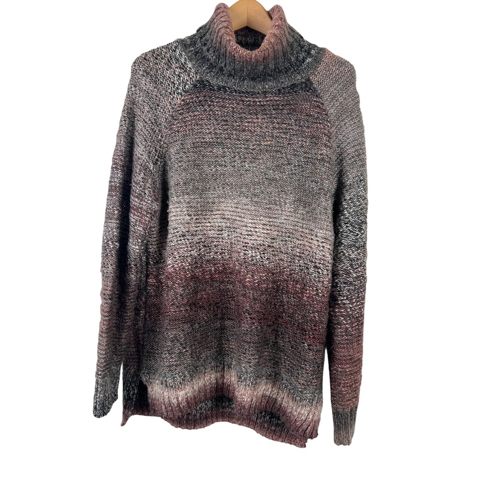 Prana Ombre Knit Turtleneck Sweater‎ Women's Large Multicolored Cozy